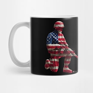 American Military Soldier and USA Flag by focusln Mug